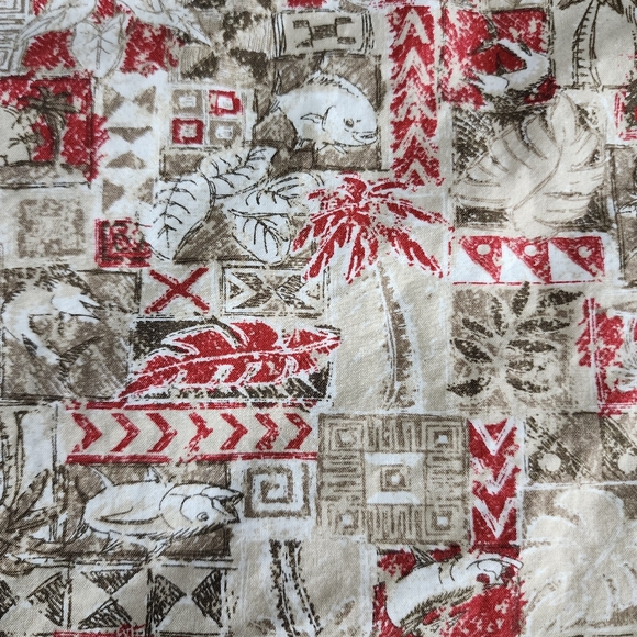 Columbia Shirt Mens Size 4X Short Sleeve Button Fish Palm Trees Red Hawaiian - Picture 8 of 16